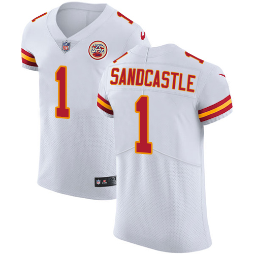 Nike Chiefs #1 Leon Sandcastle White Men's Stitched NFL Vapor Untouchable Elite Jersey - Click Image to Close